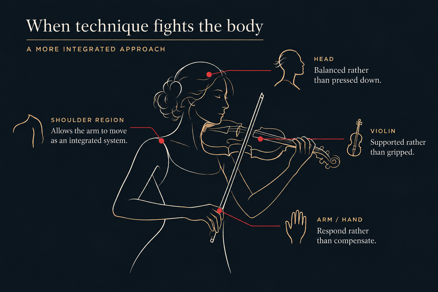 Diagram showing how playing compensations affect the body